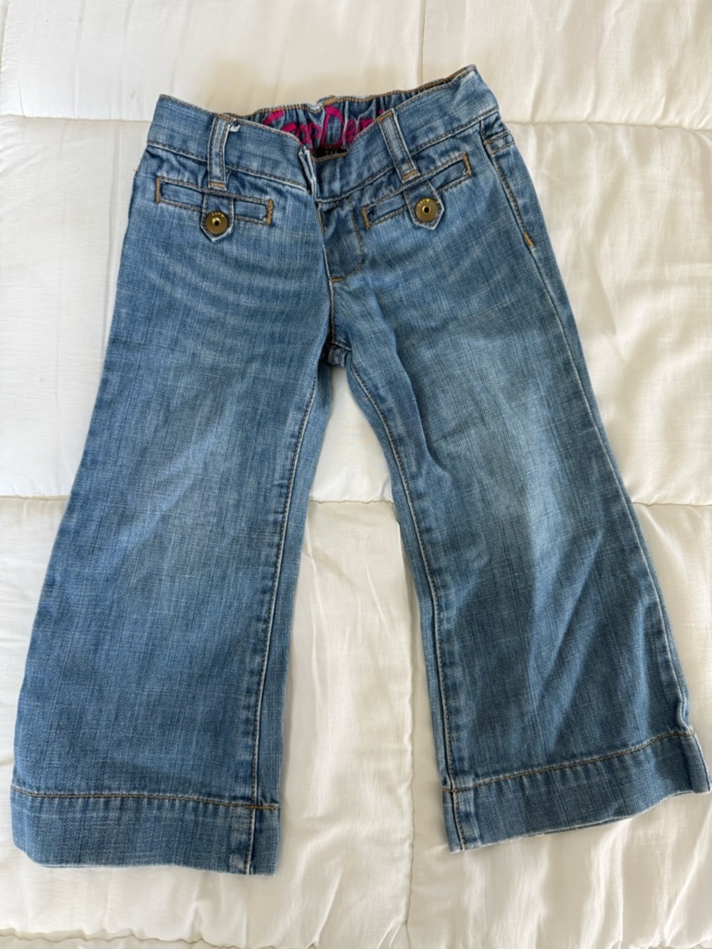 GAP Light Wash Girls' Wide Leg Denim Jeans - Blue